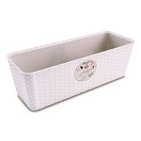 JARDINIÈRE - POT FLEUR HOMEA Jardinière tressée en résine 50cm - Blanc JARDINIÈRE - POT FLEUR HOMEA Jardinière tressée en résine 50cm - Blanc