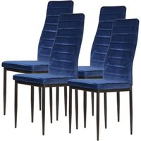 CHAISE VILMAUR Lot de 4 chaises de salle à manger - Velou CHAISE VILMAUR Lot de 4 chaises de salle à manger - Velou