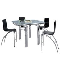 TABLE À MANGER SEULE DITTA Table à manger haute chrome/verre TABLE À MANGER SEULE DITTA Table à manger haute chrome/verre