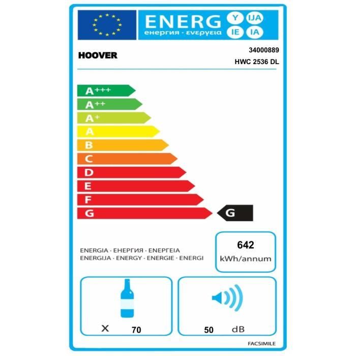  HWC2536DL - Cave à vin de service - 71 bouteilles1