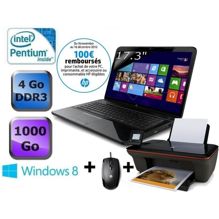 ORDINATEUR PORTABLE HP Pavilion g7 2221sf + Deskjet 3057A + souris HP