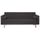 ODENSE Canapé droit fixe 3 places - Tissu gris fon