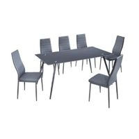 TABLE À MANGER COMPLÈTE HOME Ensemble table à manger 6 personnes 160x90 cm TABLE À MANGER COMPLÈTE HOME Ensemble table à manger 6 personnes 160x90 cm
