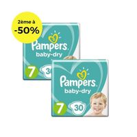 COUCHE Pampers Baby-Dry Taille 7 x30 - Lot de 2 COUCHE Pampers Baby-Dry Taille 7 x30 - Lot de 2