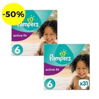 COUCHE PAMPERS Active Fit Géant T6 X31 Lot de 2 COUCHE PAMPERS Active Fit Géant T6 X31 Lot de 2