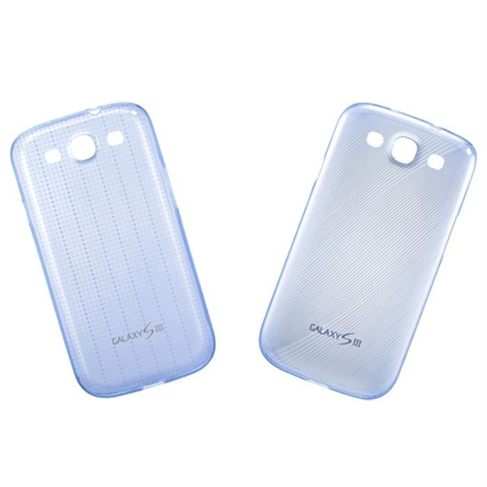 Pack de 2 coques arrière en silicone semi rigide bleues translucides