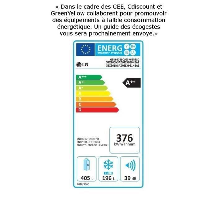  GSK6676SC -Réfrigérateur américain-601L4