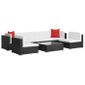 centraux avec pcs 2 canapés basse Mobilier de table coussins jardin Résine tressée 4 Noir 7 d'angle canapés OP0kX8nw