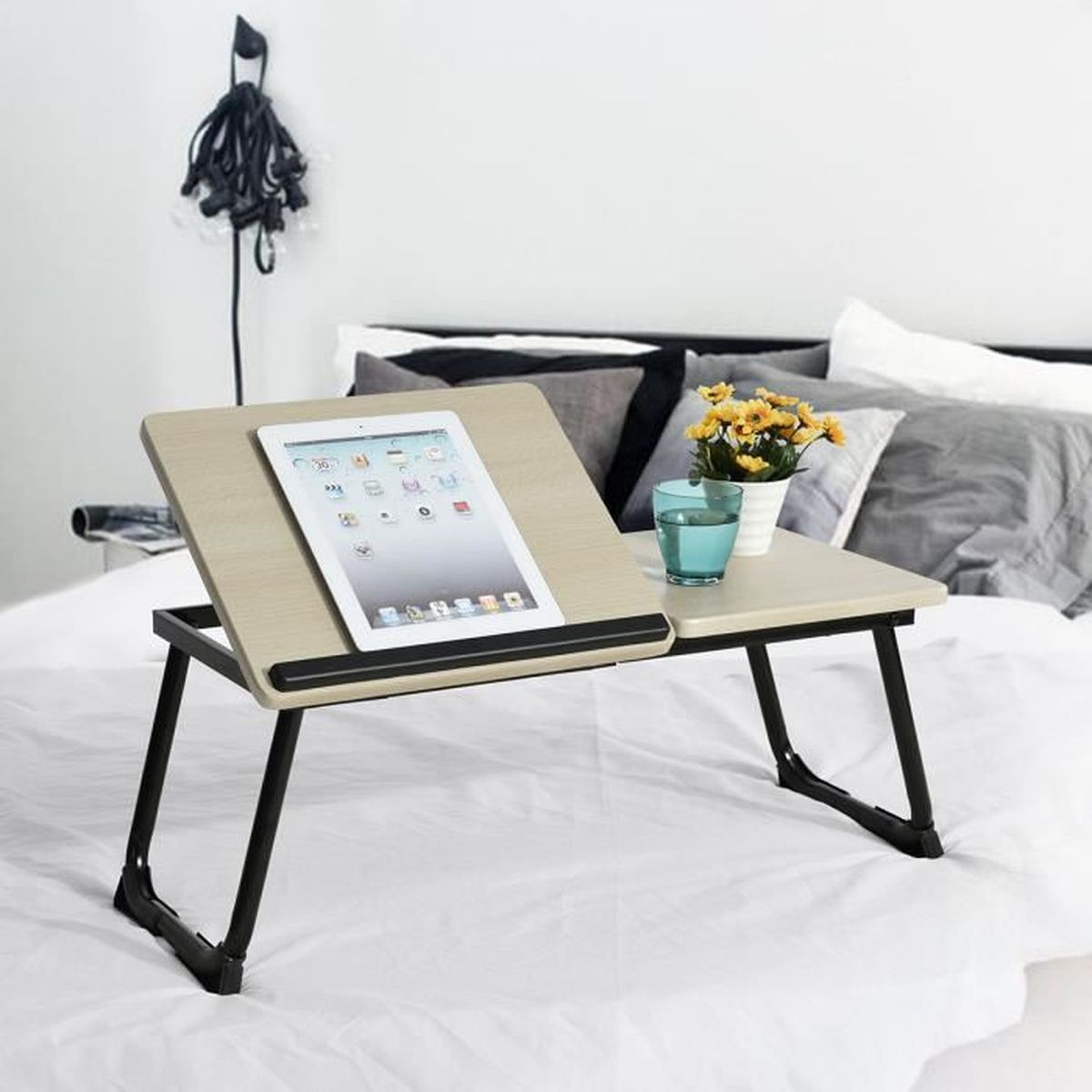 FurnitureR Table de Lit Pliable Support pour Ordinateur ...