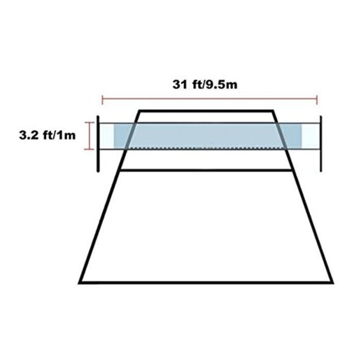 Filet de Volley/Badminton 9.5M * 1M Filet de Loisirs Réglable en Hauteur VolleyBall Prix pas