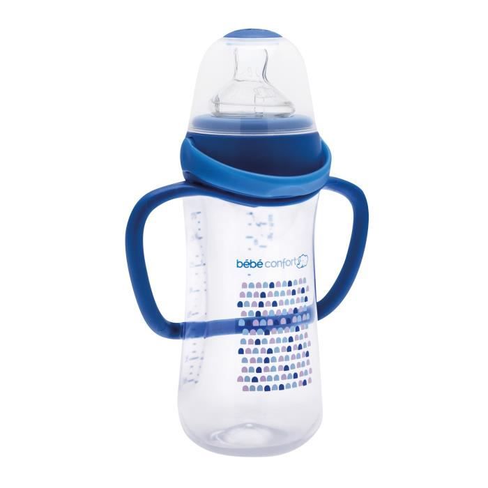 BEBE CONFORT Biberon Perfect Sense 270ml avec poignées - Little Valleys Bleu