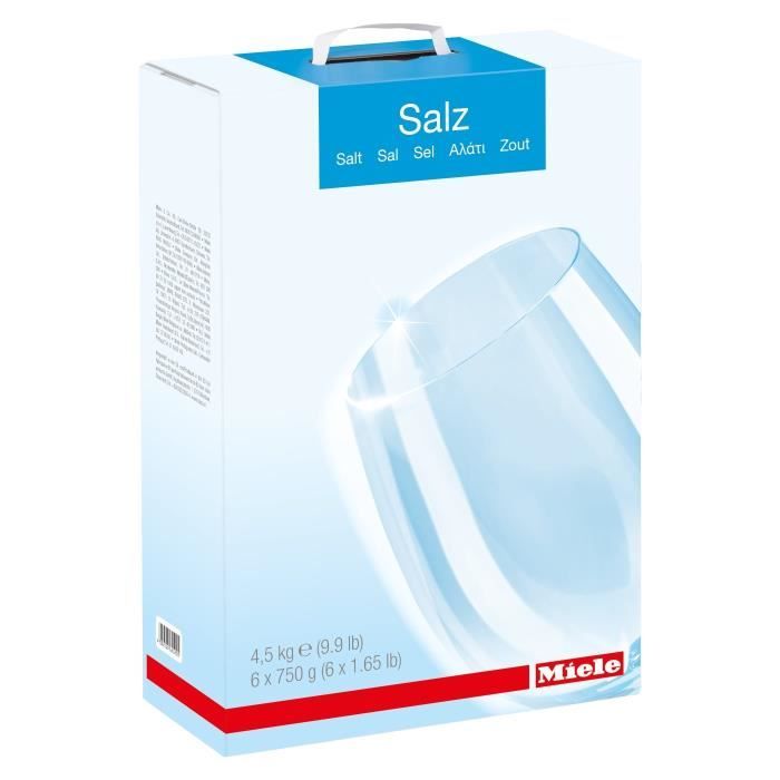 MIELE 10248700 - Sel de régénération pour lave vaisselle 6x750 g - Performances optimales-Grains extra gros