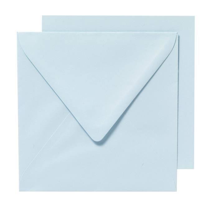 PANDURO Enveloppes Cartes Bleu clair x10 - Carrées pré-pliées - 155x155 cm