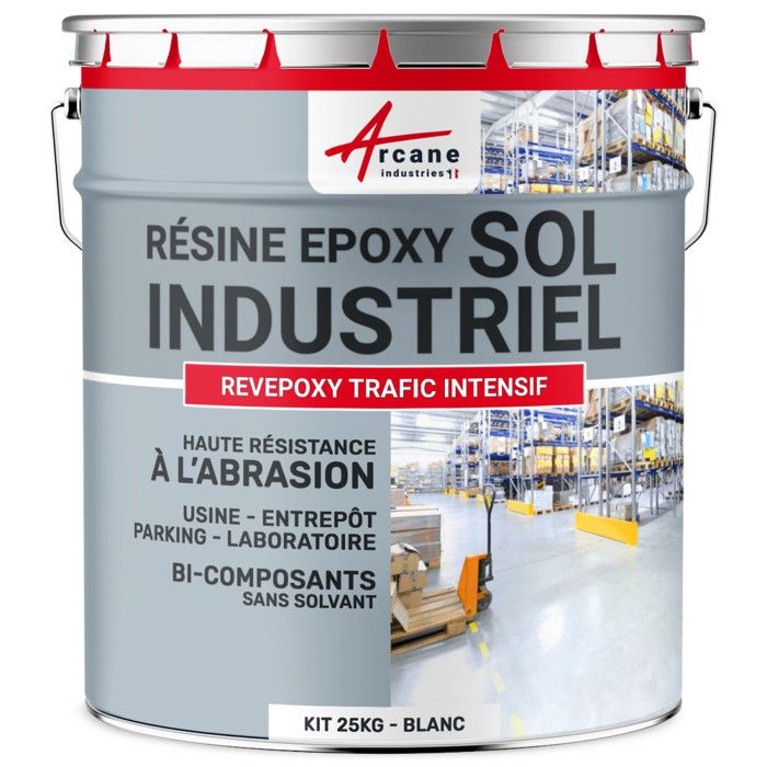Peinture Résine Epoxy Pour Sol Grand Passage Ultra Resistant Blanc