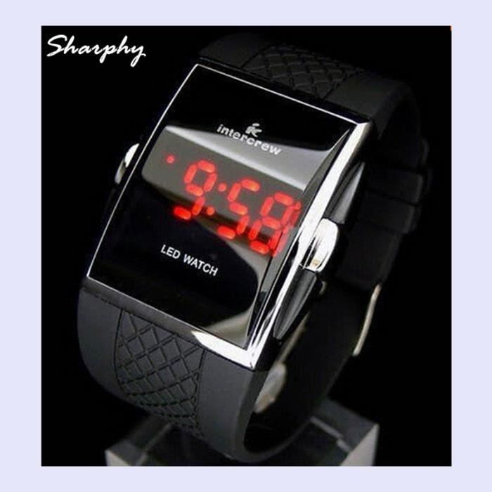 Montre Led Rouge étudiant Montre LED Numérique Pour Enfant Écran