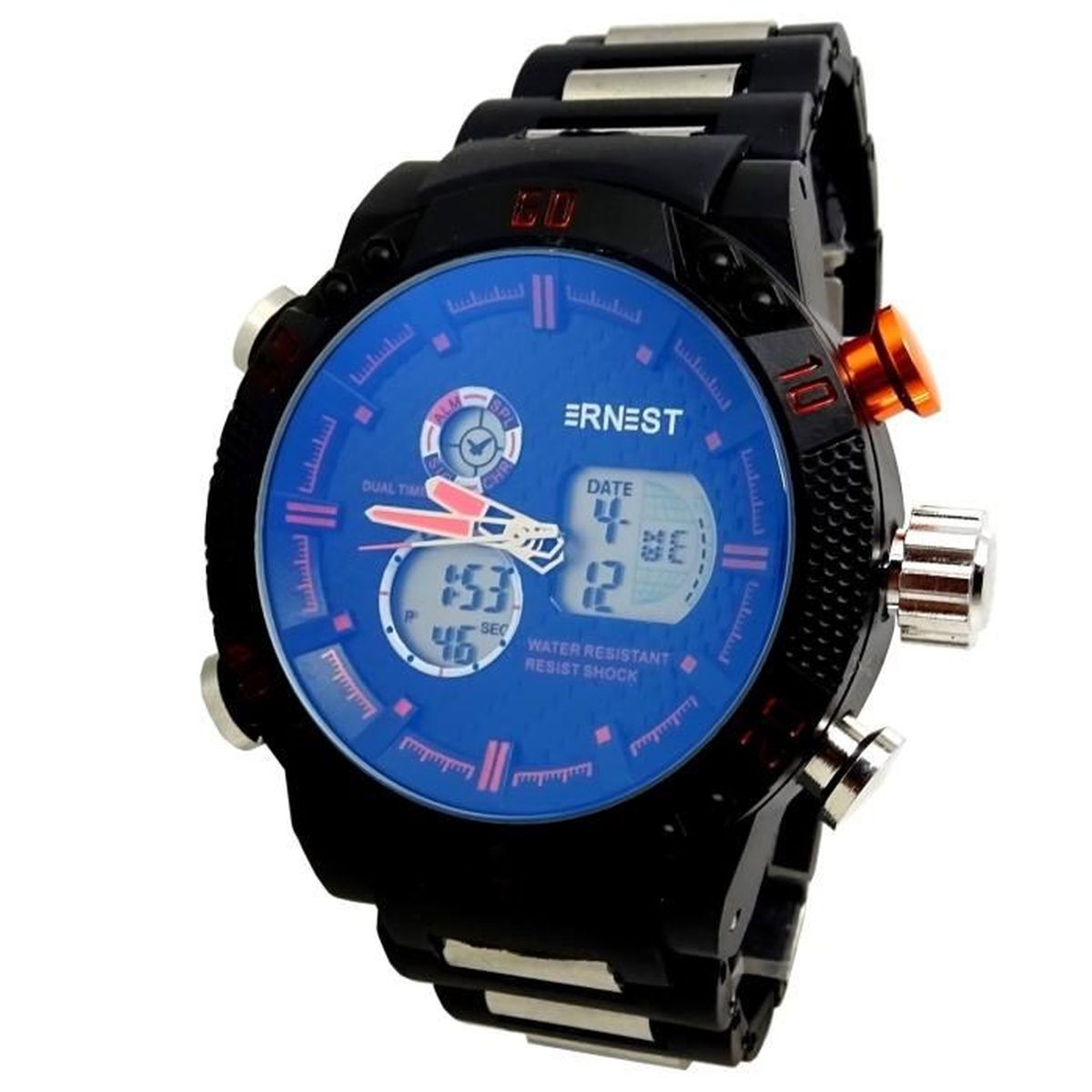 ⌚ Paire D’aiguilles De Montre Dorées – Filet Orange Et Noir – Neuves Sans Boîte