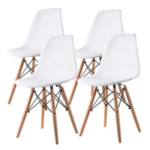 Chaises De Cuisine En Bois Blanc Par 4 Achat Vente Pas Cher