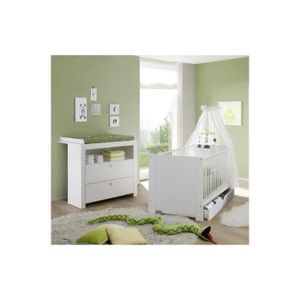 Maisonnerie 1553 630 01 Chambre Bebe Creation Olivia Commode Table De Langer Blanc Lxhxp 96x102x77 Cm
