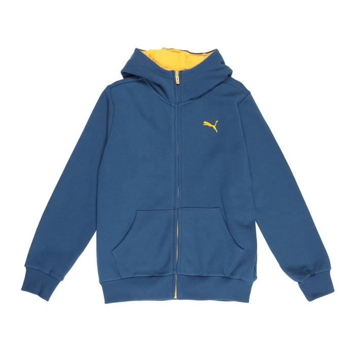 PUMA Veste Sweat Zippé FD Hooded - Enfant Mixte - Bleu