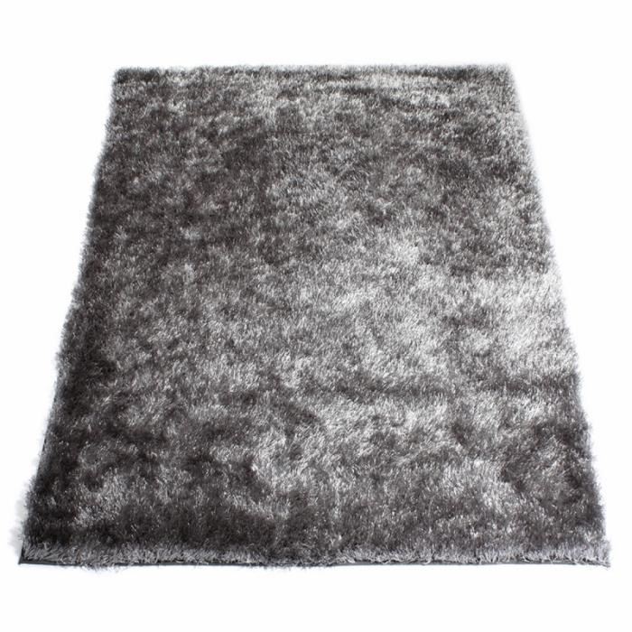 tapis shaggy gris