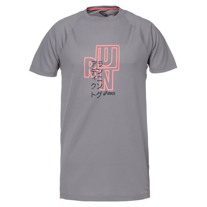 ASICS Tee shirt manches courtes Homme - Gris