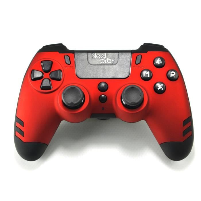 Manette sans fil SteelPlay Metaltech Rouge pour PS4