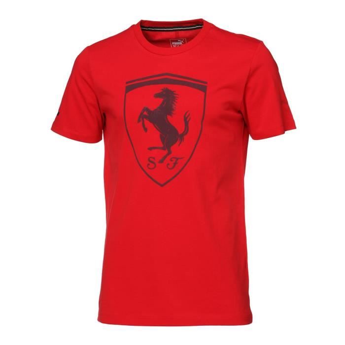PUMA T-shirt Ferrari Big Shield Manches courtes - Homme - Rouge