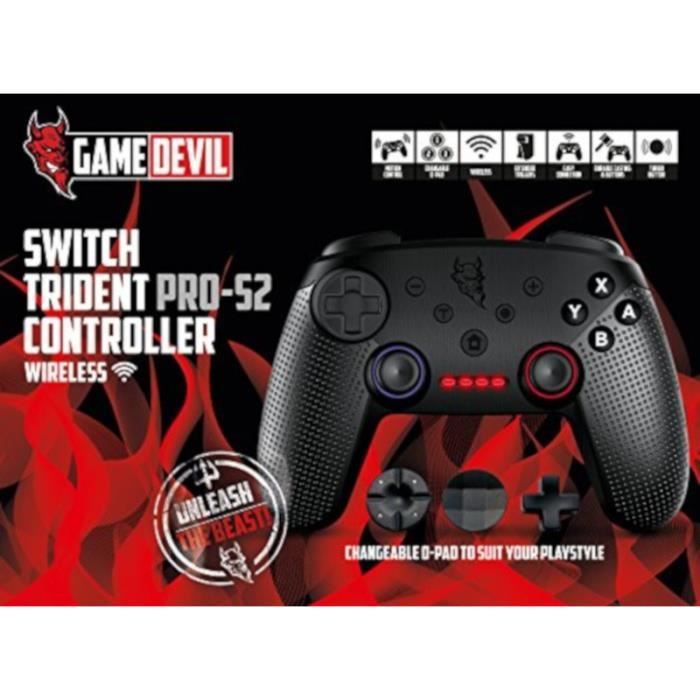 Manette sans fil Trident Pro-S2 noire pour Switch