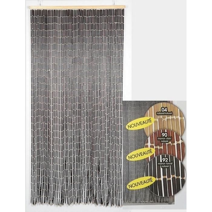 Rideau Perles Bambou Naturel - Porte, Fenêtre Ou Séparation - Style Vintage & Anti-Mouches