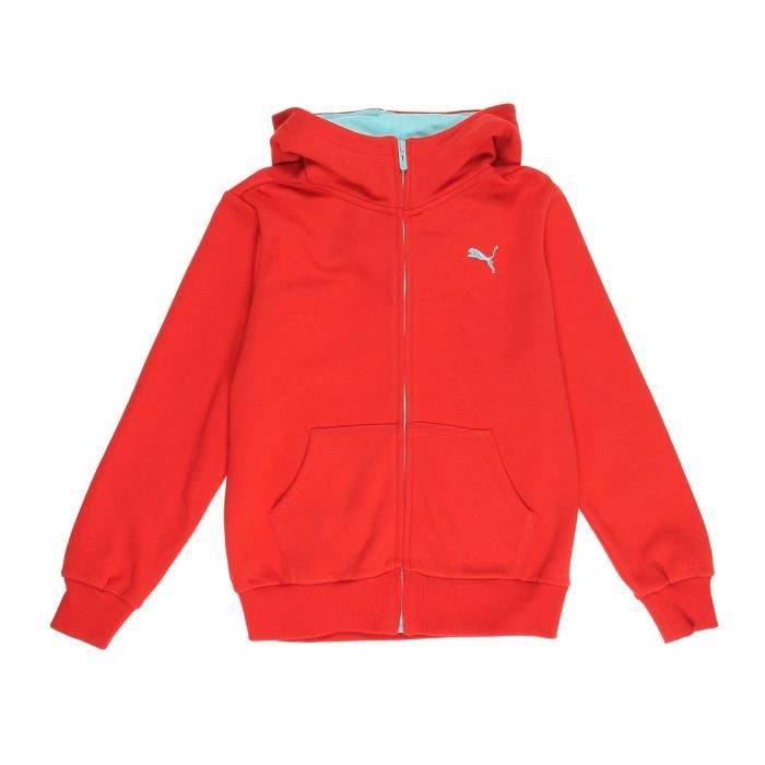 PUMA Veste Sweat Zippé FD Hooded - Enfant Mixte - Rouge