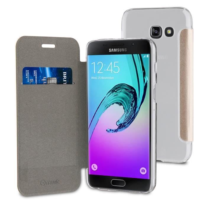 Muvit Etui Folio pour Samsung Galaxy A5 2017 Or