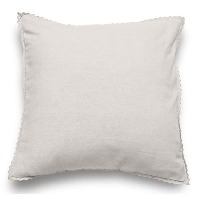SOLEIL D'OCRE Coussin Dentelle 40x40 cm lin