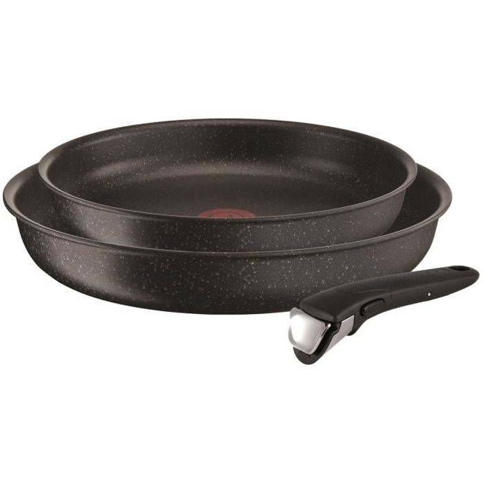 TEFAL L6719112 INGENIO 5 AUTHENTIC Lot de 2 poêles avec 1 poignée - Ø22 et 26 cm