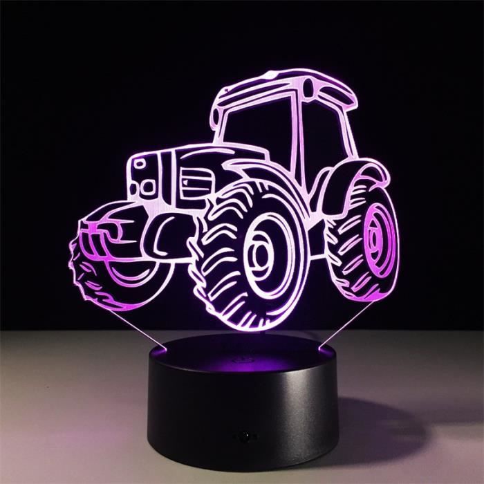 Tracteur Changeantes Lumières Lumière Couleurs Changer De Table 3d 7 Décoratif Lampe Led Tactile Les Nuit Salon EH9WI2DY