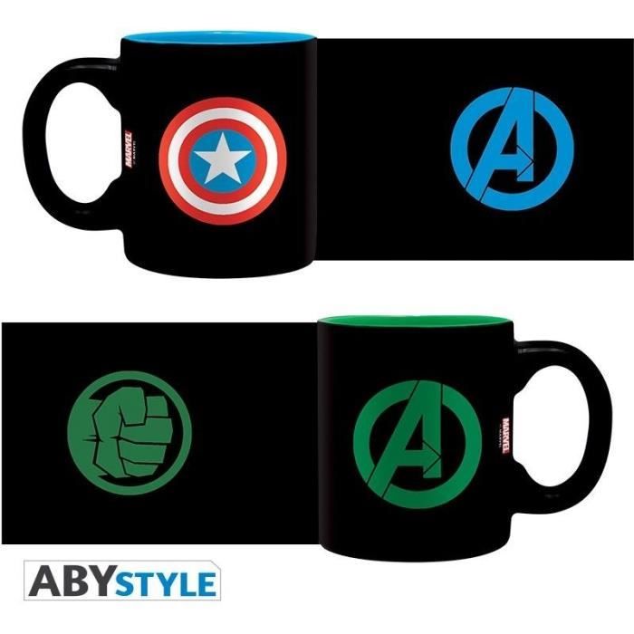 Set de 2 mugs Marvel - 2 mugs à espresso - 110 ml - CA & HULK - ABYstyle