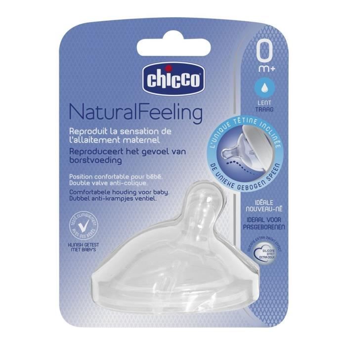 Produit shopeco.fr : CHICCO Tétine NaturalFeeling inclinée - Flux lent - 0m+ - x1