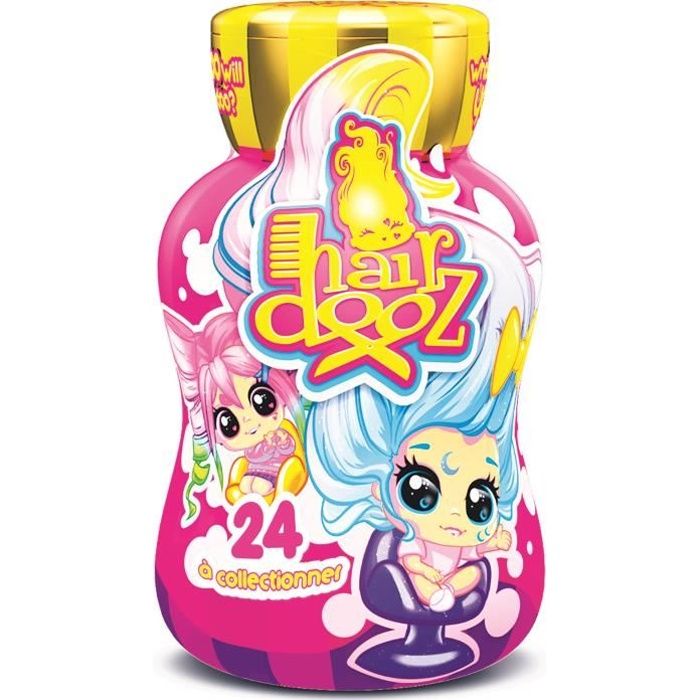 HAIRDOOZ Poupée dans bouteile de shampoing Hairdooz glitter wave 2 asst - Plus jolie figurine sur un siège de coiffeur