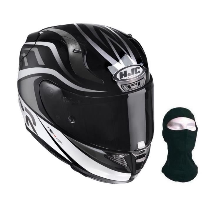 HJC Casque Intégral Rpha11 Vermo Noir Blanc + Cagoule