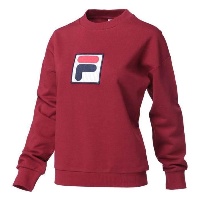 FILA Sweat col rond Crew Erika - Femme - Rouge Bordeaux