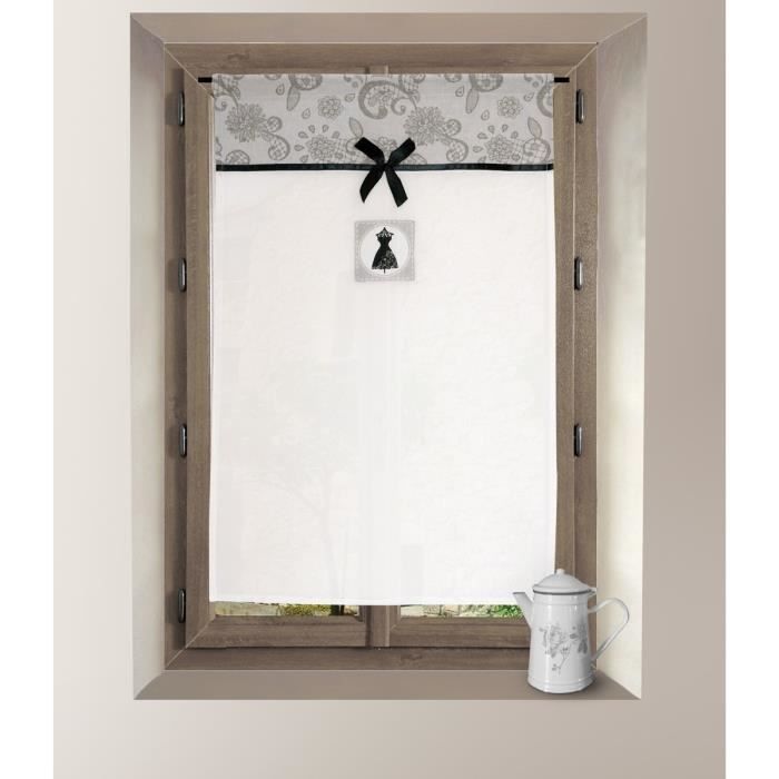 SOLEIL D'OCRE Brise-bise Black Dress 100% coton 60x90 cm gris, noir et blanc