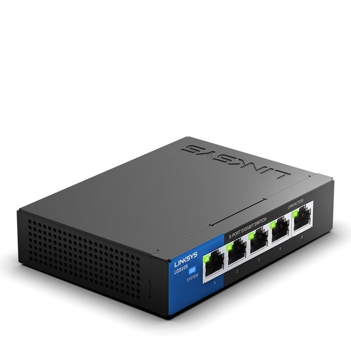 LINKSYS Commutateur Business LGS105 - Non géré - 5 x 10/100/1000 - Ordinateur de bureau - AC 100/230 V
