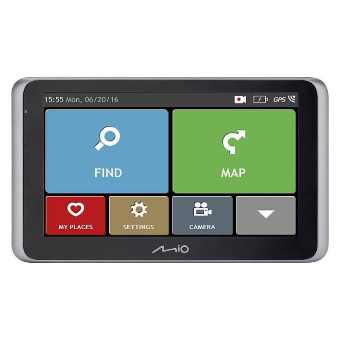 MOI MiVue Drive 55 LM GPS voiture - Caméra embarquée extrême Full HD 140° - Aide à la conduite - GPS Intégré - Bluetooth & TMC