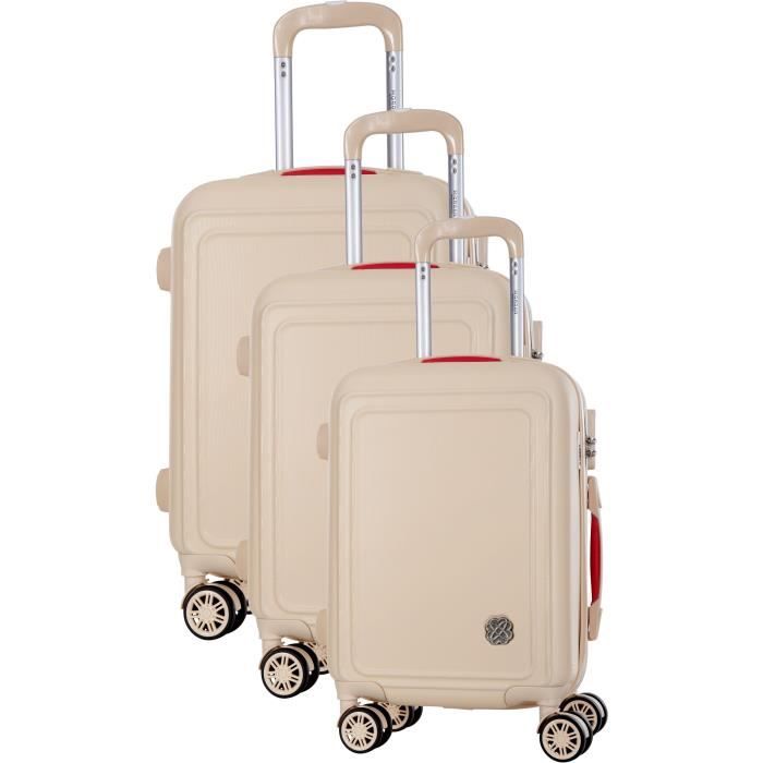 COCONUT Set de 3 Valises 8 Roues S/M/L Beige