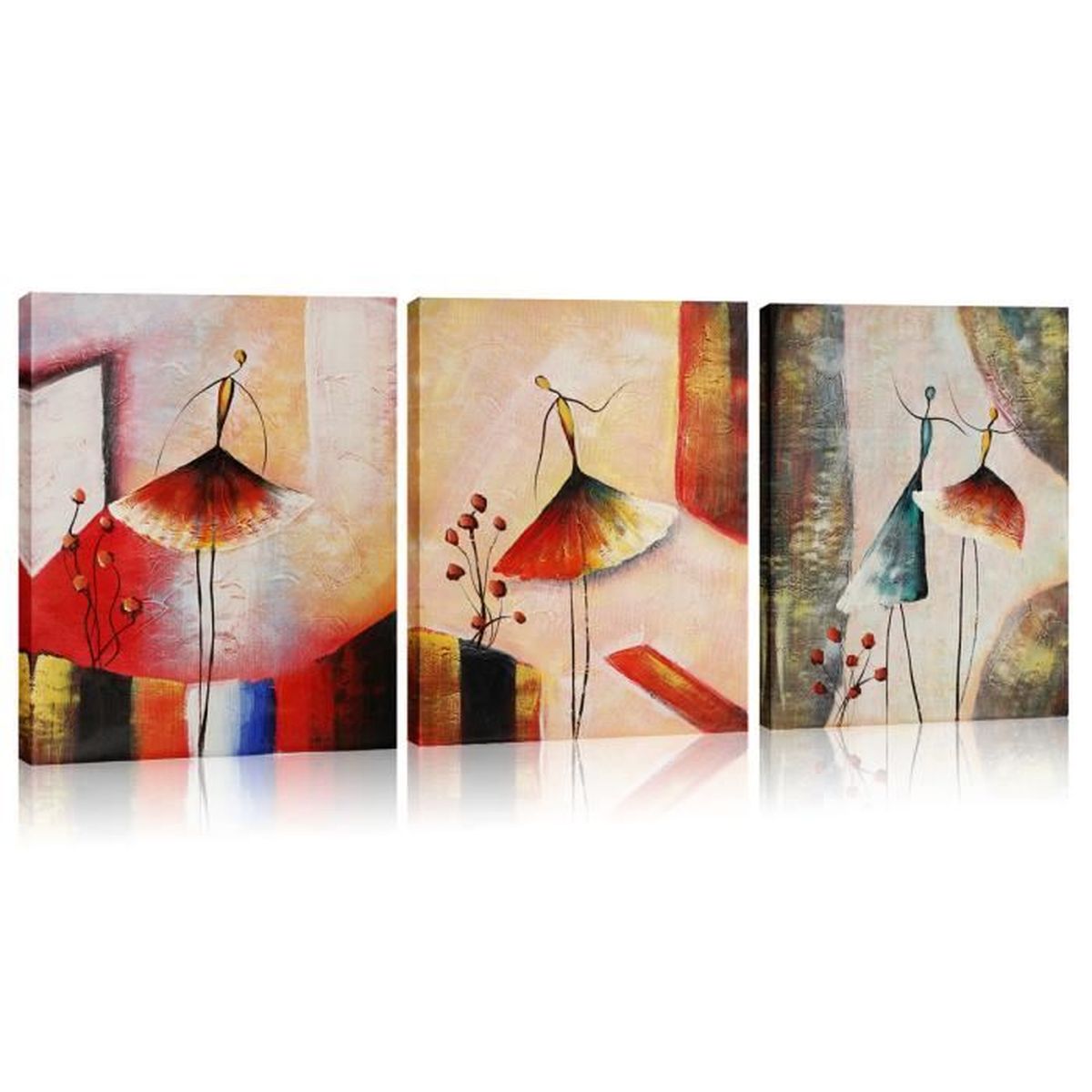 Tempsa Kit De 3pcs Tableau Peinture à Lhuile Abstraite Danse Fille