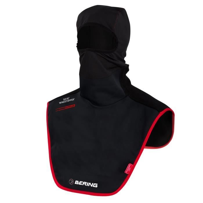 BERING Tour de cou Plastron + Cagoule Gore Windstopper - Noir et rouge