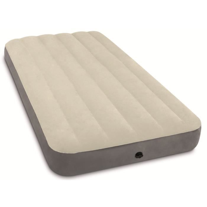 INTEX Matelas DOWNY FIBER TECH 99x191 cm - Gonflable - Fermeté réglable - 25 cm - Manuel - 1 personne