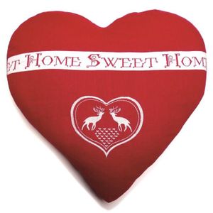 SOLEIL D'OCRE Coussin c?ur brodé Sweet Home 40x40 cm rouge et blanc