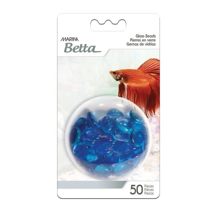 Billes de verre bleu pour aquarium