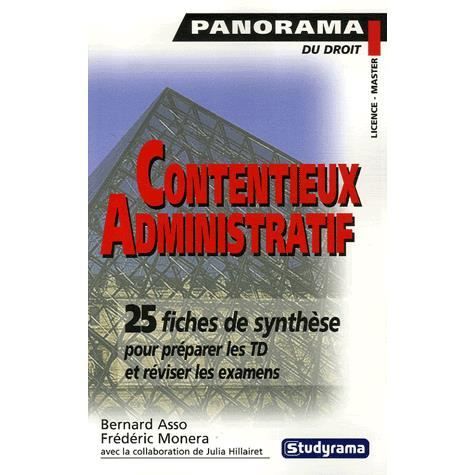Contentieux administratif ; 25 fiches De synthè  Achat / Vente