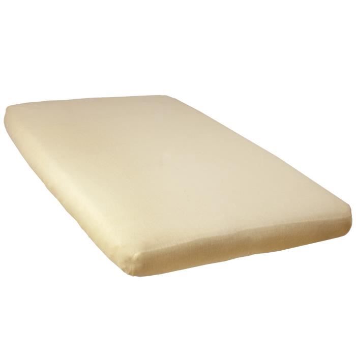 BABYCALIN Drap Housse Bébé Jersey Jaune 70 x 140 cm 130gr/m²